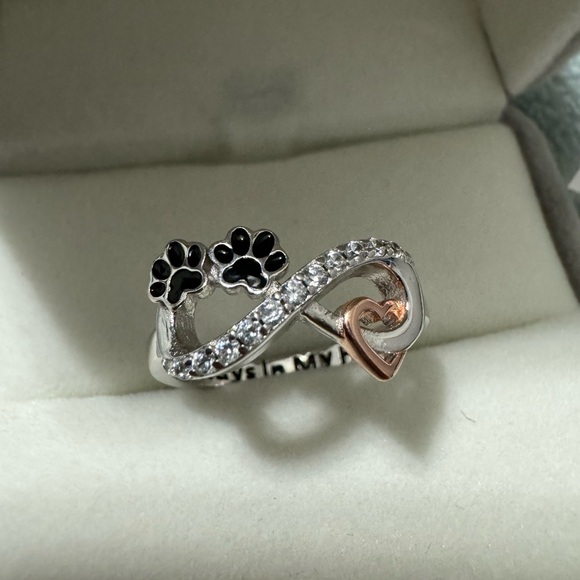 18k diamond pet paw memorial love ring forever in my heart - Picture 4 of 10